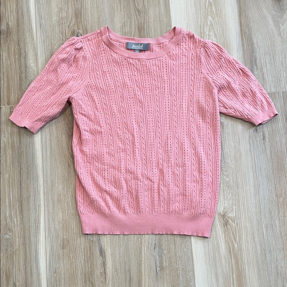 Pink Textured Knit Top